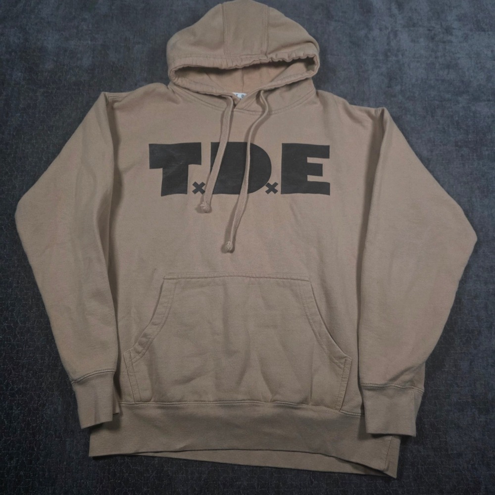 TDE Top Dawg Entertainment Mens Graphic Hoodie Tan Medium Kendrick Lamar SZA
